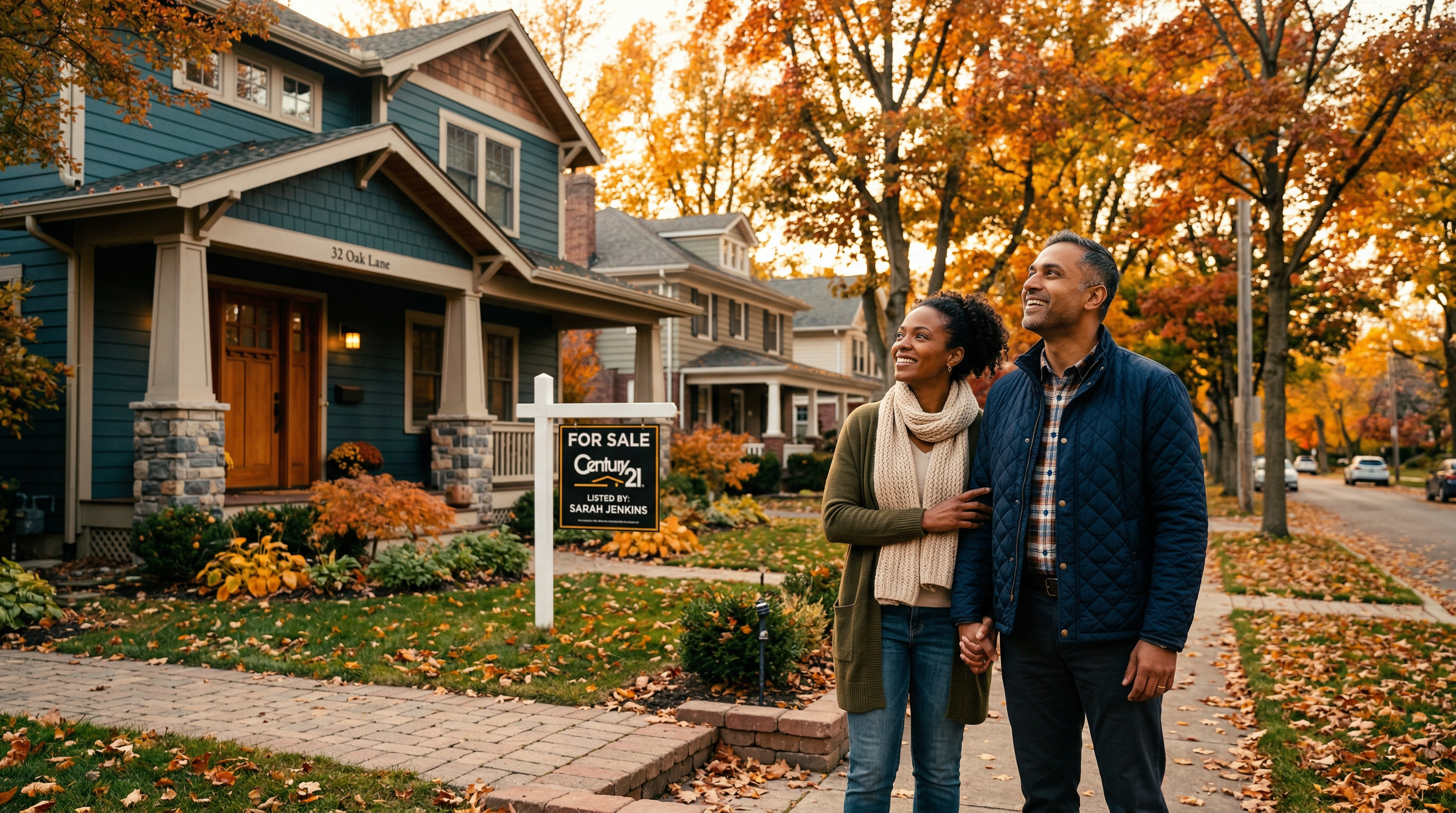 Couple looking at a home for sale